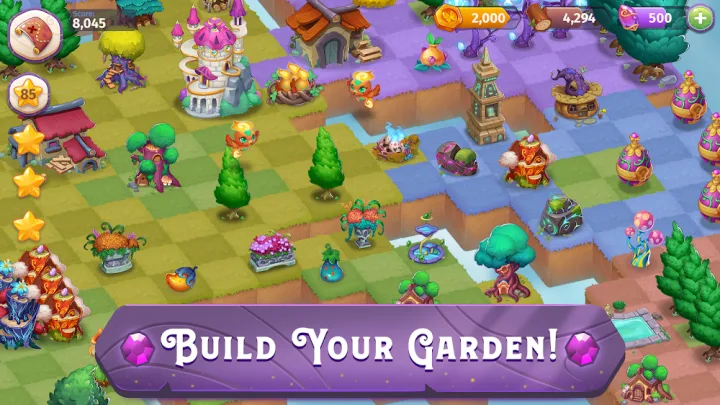 Merge Magic screenshot: growing a garden of merged plants