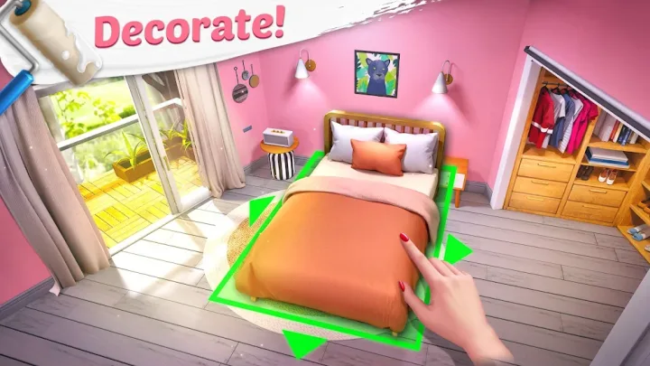 Project Makeover screenshot: decorating a room after a match round